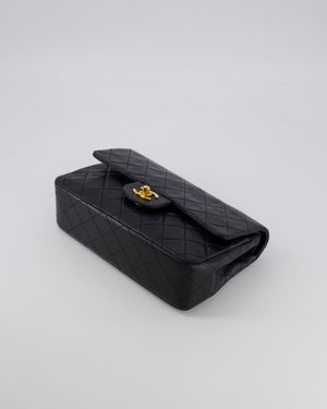 Chanel Vintage Black Small Classic Double Flap Bag in Lambskin Leather with 24K Gold Hardware