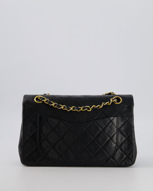 Chanel Vintage Black Small Classic Double Flap Bag in Lambskin Leather with 24K Gold Hardware
