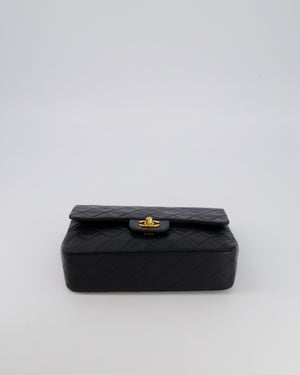 Chanel Vintage Black Small Classic Double Flap Bag in Lambskin Leather with 24K Gold Hardware
