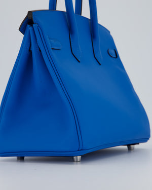 *RARE* Hermès Birkin 25 Retourne Bag in Bleu Zanzibar Swfit Leather with Palladium Hardware