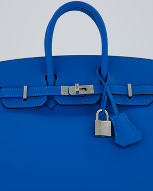 *RARE* Hermès Birkin 25 Retourne Bag in Bleu Zanzibar Swfit Leather with Palladium Hardware