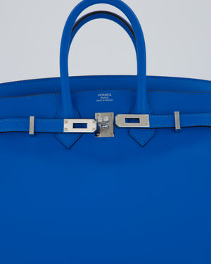 *RARE* Hermès Birkin 25 Retourne Bag in Bleu Zanzibar Swfit Leather with Palladium Hardware