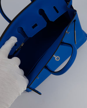 *RARE* Hermès Birkin 25 Retourne Bag in Bleu Zanzibar Swfit Leather with Palladium Hardware