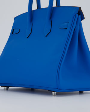 *RARE* Hermès Birkin 25 Retourne Bag in Bleu Zanzibar Swfit Leather with Palladium Hardware