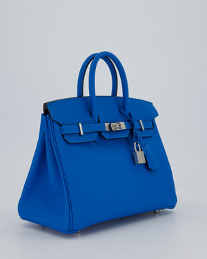 *RARE* Hermès Birkin 25 Retourne Bag in Bleu Zanzibar Swfit Leather with Palladium Hardware