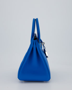 *RARE* Hermès Birkin 25 Retourne Bag in Bleu Zanzibar Swfit Leather with Palladium Hardware