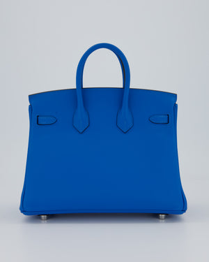 *RARE* Hermès Birkin 25 Retourne Bag in Bleu Zanzibar Swfit Leather with Palladium Hardware