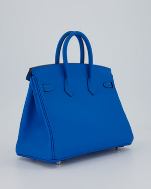 *RARE* Hermès Birkin 25 Retourne Bag in Bleu Zanzibar Swfit Leather with Palladium Hardware