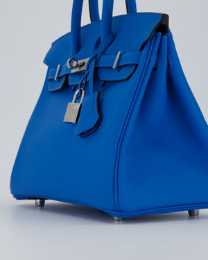 *RARE* Hermès Birkin 25 Retourne Bag in Bleu Zanzibar Swfit Leather with Palladium Hardware