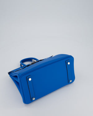 *RARE* Hermès Birkin 25 Retourne Bag in Bleu Zanzibar Swfit Leather with Palladium Hardware
