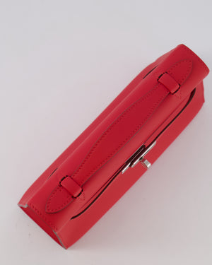 Hermès Kelly Pochette Bag in Rouge de Coeur Swift Leather with Palladium Hardware