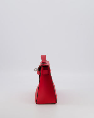 Hermès Kelly Pochette Bag in Rouge de Coeur Swift Leather with Palladium Hardware