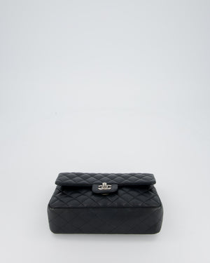 Chanel Black Small Classic Double Flap Bag in Lambskin Leather with Silver Hardware