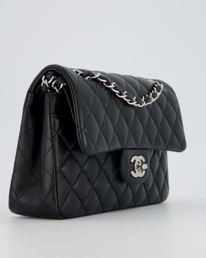 Chanel Black Small Classic Double Flap Bag in Lambskin Leather with Silver Hardware
