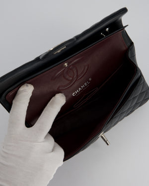 Chanel Black Small Classic Double Flap Bag in Lambskin Leather with Silver Hardware