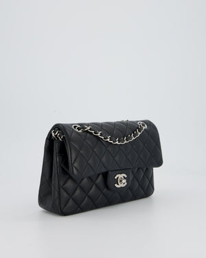 Chanel Black Small Classic Double Flap Bag in Lambskin Leather with Silver Hardware