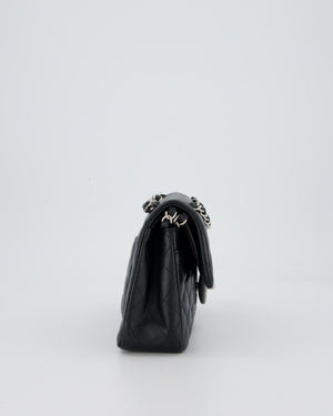 Chanel Black Small Classic Double Flap Bag in Lambskin Leather with Silver Hardware