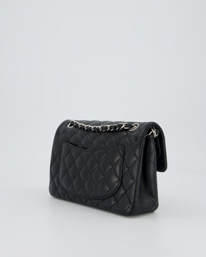 Chanel Black Small Classic Double Flap Bag in Lambskin Leather with Silver Hardware