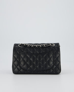Chanel Black Small Classic Double Flap Bag in Lambskin Leather with Silver Hardware