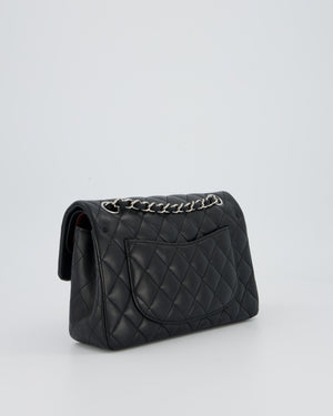 Chanel Black Small Classic Double Flap Bag in Lambskin Leather with Silver Hardware
