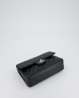 Chanel Black Small Classic Double Flap Bag in Lambskin Leather with Silver Hardware