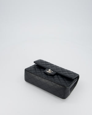 Chanel Black Small Classic Double Flap Bag in Lambskin Leather with Silver Hardware