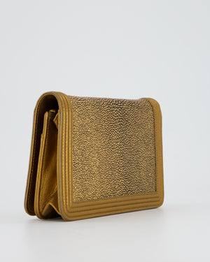 Chanel Gold Wallet on Chain Bag in Stingray and Lambskin Leather with Ruthenium Hardware