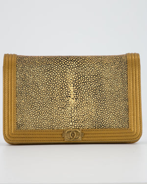 Chanel Gold Wallet on Chain Bag in Stingray and Lambskin Leather with Ruthenium Hardware
