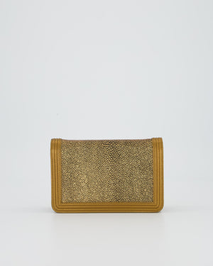 Chanel Gold Wallet on Chain Bag in Stingray and Lambskin Leather with Ruthenium Hardware