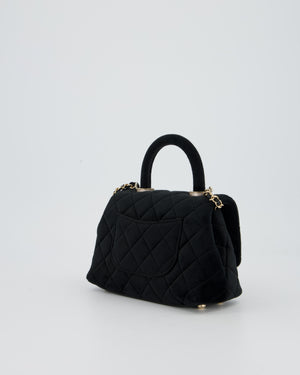 Chanel Mini Coco Top Handle In Black Velvet with Crystal-Encrusted Hardware