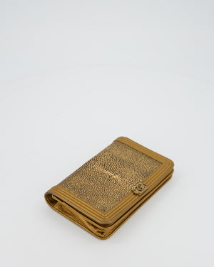 Chanel Gold Wallet on Chain Bag in Stingray and Lambskin Leather with Ruthenium Hardware