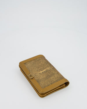 Chanel Gold Wallet on Chain Bag in Stingray and Lambskin Leather with Ruthenium Hardware