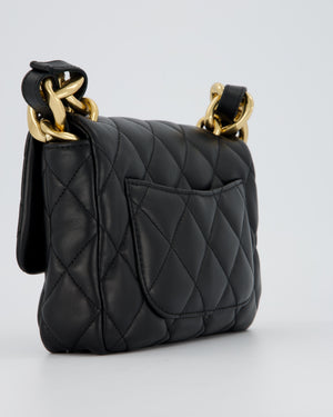 Chanel Small Funky Town Flap Bag in Black Lambskin with Gold Hardware and Chunky Chain