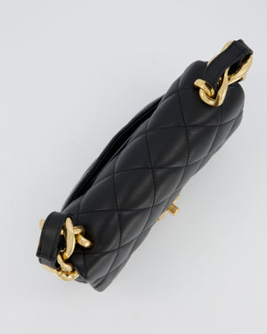 Chanel Small Funky Town Flap Bag in Black Lambskin with Gold Hardware and Chunky Chain