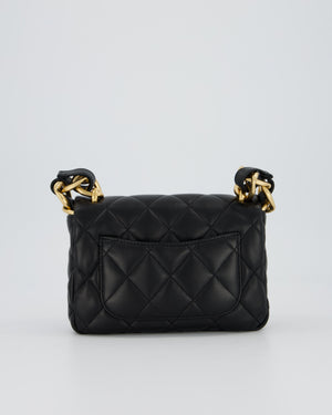 Chanel Small Funky Town Flap Bag in Black Lambskin with Gold Hardware and Chunky Chain