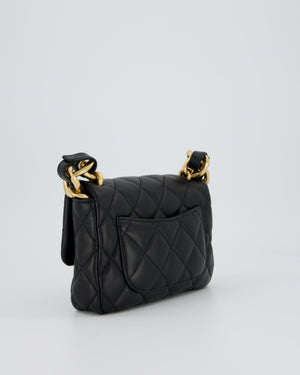 Chanel Small Funky Town Flap Bag in Black Lambskin with Gold Hardware and Chunky Chain