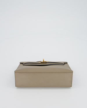 Hermès Kelly Pochette Bag in Gris Tourterelle Swift Leather with Gold Hardware