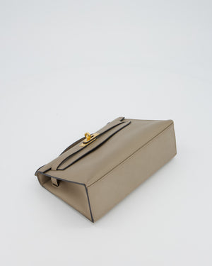 Hermès Kelly Pochette Bag in Gris Tourterelle Swift Leather with Gold Hardware
