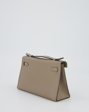 Hermès Kelly Pochette Bag in Gris Tourterelle Swift Leather with Gold Hardware