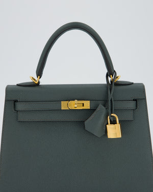 Hermès Kelly 25 Sellier in Vert Amande Epsom Leather with Gold Hardware