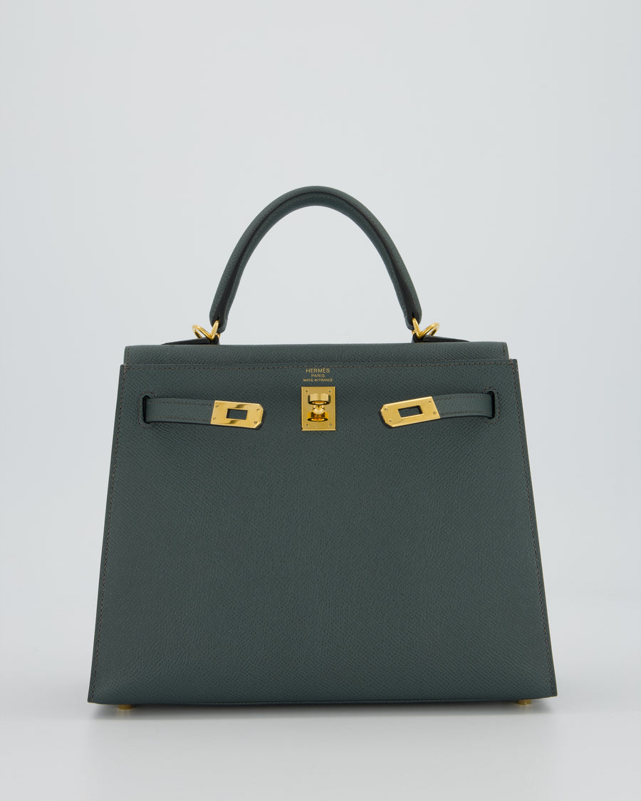 Hermès Kelly 25 Sellier in Vert Amande Epsom Leather with Gold Hardware