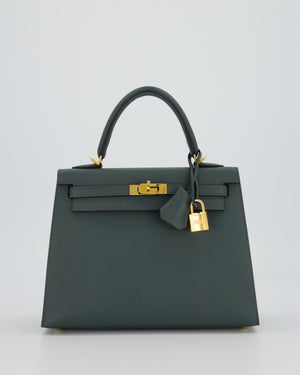 Hermès Kelly 25 Sellier in Vert Amande Epsom Leather with Gold Hardware