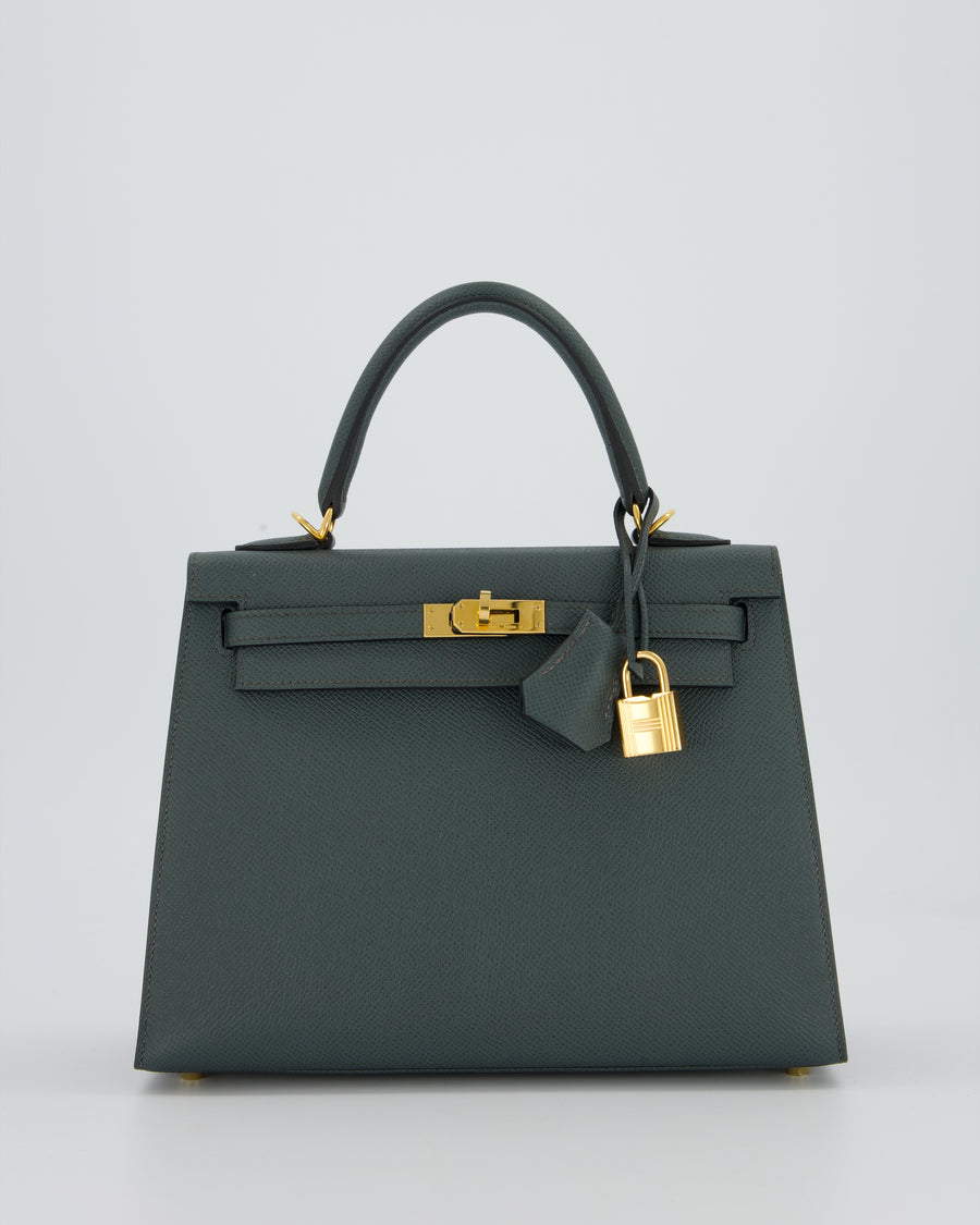 Hermès Kelly 25 Sellier in Vert Amande Epsom Leather with Gold Hardware