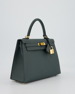 Hermès Kelly 25 Sellier in Vert Amande Epsom Leather with Gold Hardware