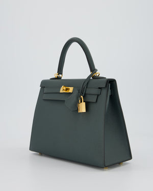 Hermès Kelly 25 Sellier in Vert Amande Epsom Leather with Gold Hardware