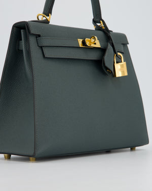 Hermès Kelly 25 Sellier in Vert Amande Epsom Leather with Gold Hardware