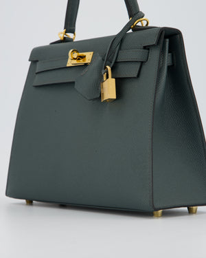 Hermès Kelly 25 Sellier in Vert Amande Epsom Leather with Gold Hardware