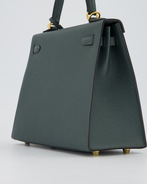 Hermès Kelly 25 Sellier in Vert Amande Epsom Leather with Gold Hardware