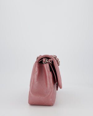 Chanel Lilac Jumbo Classic Double Flap Bag in Iridescent Lambskin Leather with Silver Hardware