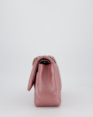Chanel Lilac Jumbo Classic Double Flap Bag in Iridescent Lambskin Leather with Silver Hardware